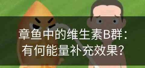 章鱼中的维生素B群：有何能量补充效果？